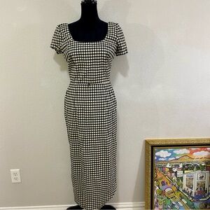 Kelly Graham NY Black and White Checkered Dress, Size 6, Lined, No Belt Included